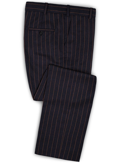 Jail Dark Blue Flannel Wool Suit - Click Image to Close