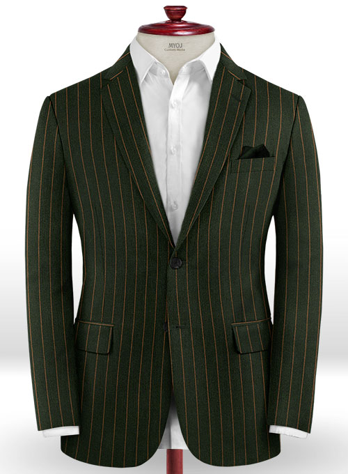 Jail Green Flannel Wool Suit - Click Image to Close