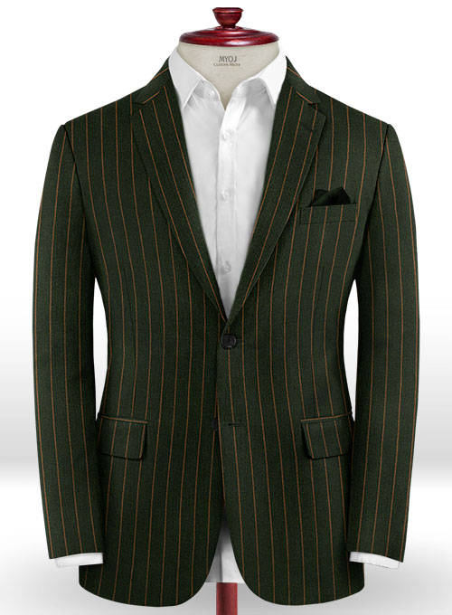 Jail Green Flannel Wool Suit