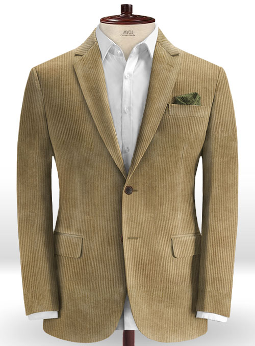 Khaki Thick Corduroy Suit - Click Image to Close