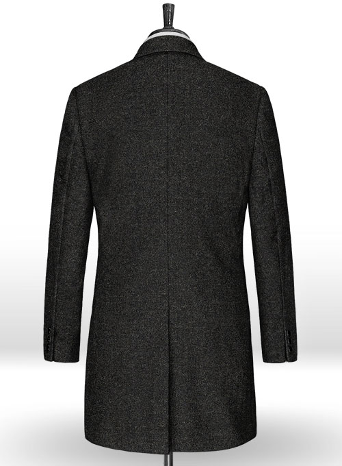 Light Weight Hamburg Charcoal Tweed Overcoat - Click Image to Close