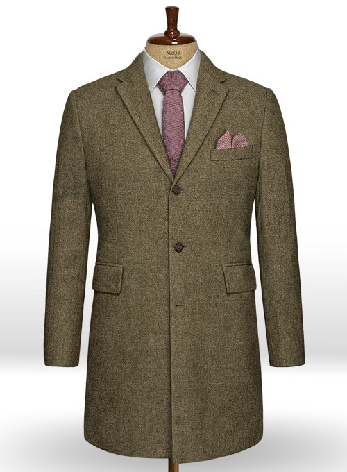 Light Weight Rust Brown Tweed Overcoat