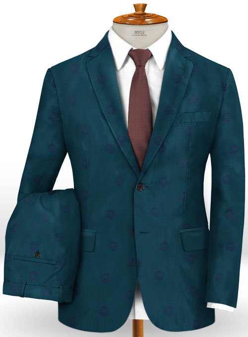 Lion Dark Teal Wool Suit