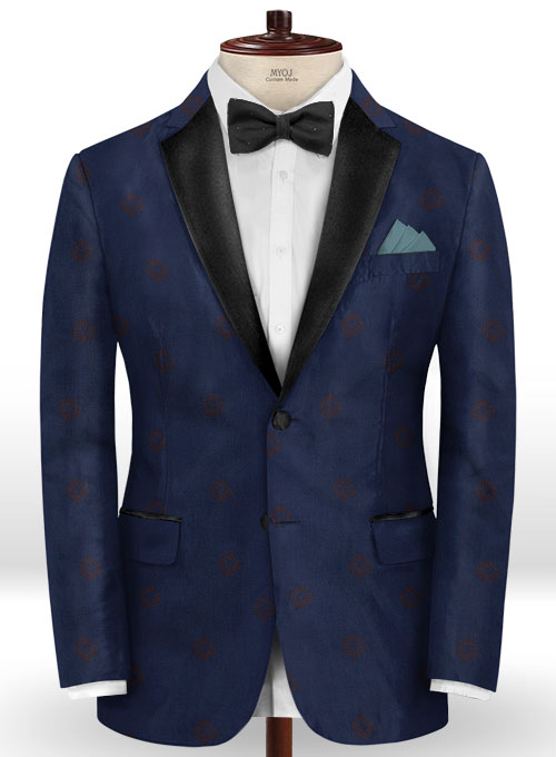 Lion Oxford Blue Wool Tuxedo Suit