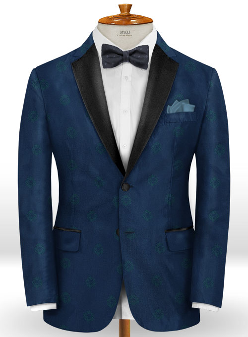 Lion Prussian Blue Wool Tuxedo Suit - Click Image to Close