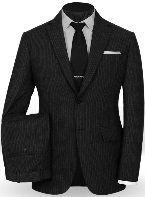 Light Weight Black Stripe Tweed Suit