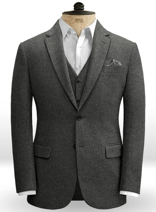 Light Weight Charcoal Tweed Suit - Click Image to Close