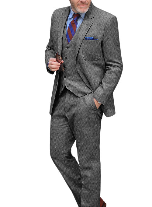 Light Weight Dark Gray Tweed Suit