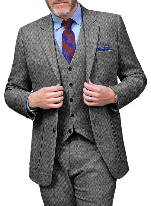 Light Weight Dark Gray Tweed Suit