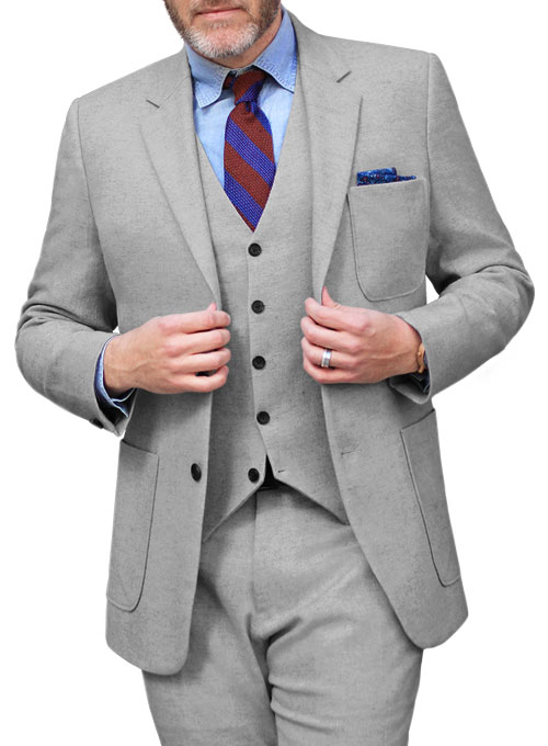 Light Weight Light Gray Tweed Suit