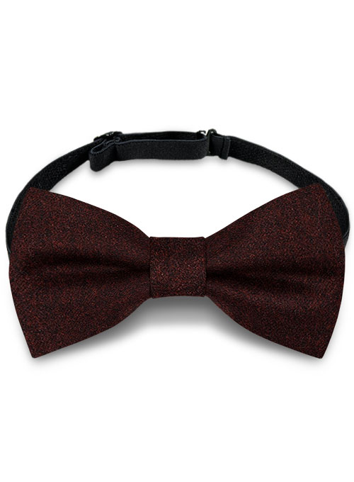 Tweed Bow - Melange Wine - Click Image to Close