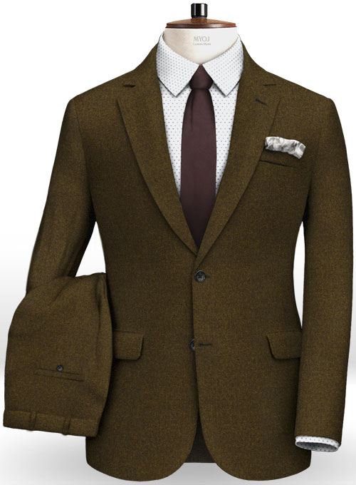 Light Weight Melange Green Tweed Suit