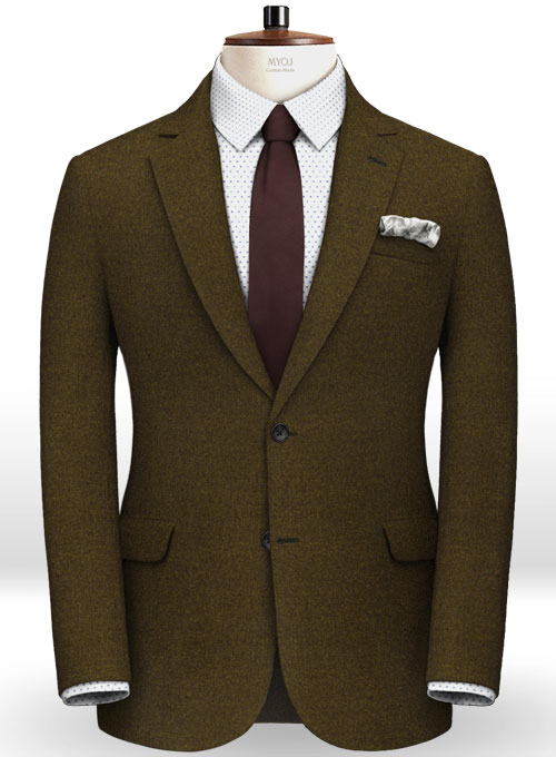 Light Weight Melange Green Tweed Suit