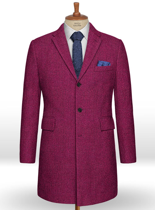 Melange Bubble Pink Tweed Overcoat