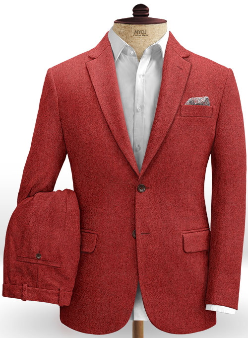 Melange Titan Red Tweed Suit