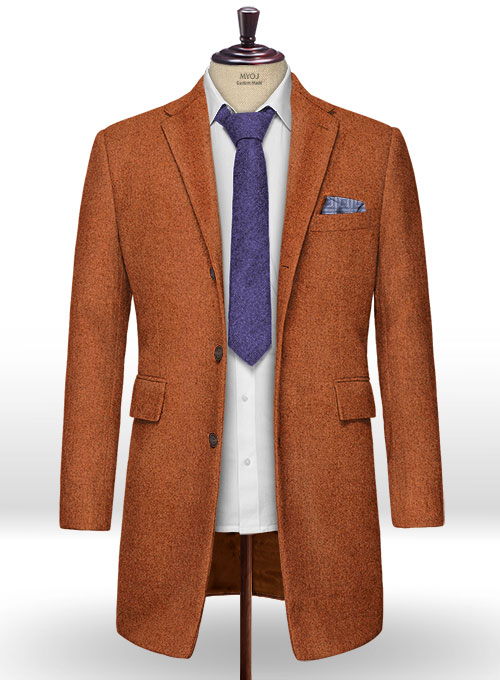 Melange Titan Rust Tweed Overcoat - Click Image to Close