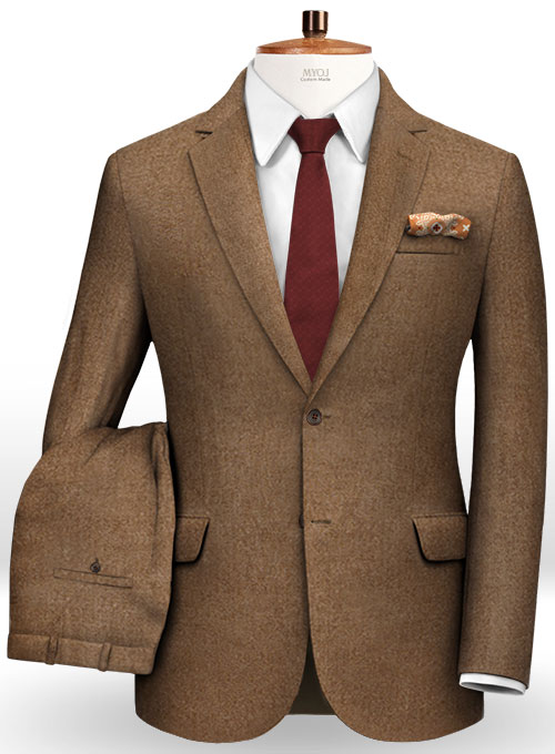 Mid Brown Flannel Wool Suit