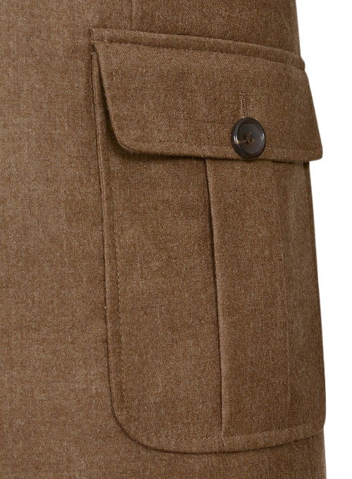 Mid Brown Flannel Wool Danish Style Sports Coat