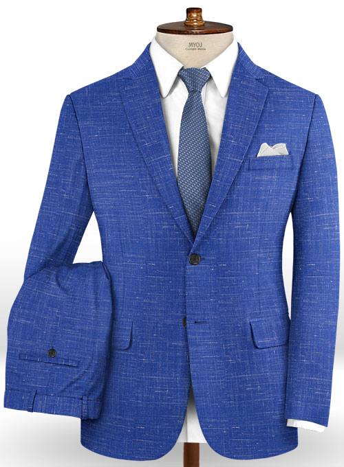 Mystic Cobalt Blue Wool Suit - Click Image to Close