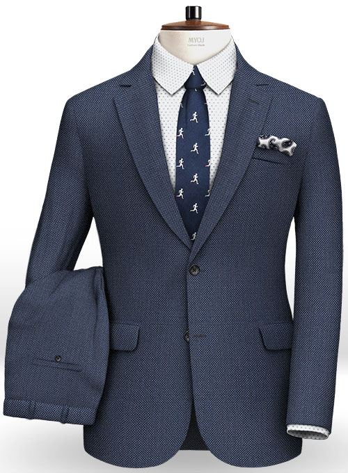 Napolean Birdseye Royal Blue Wool Suit