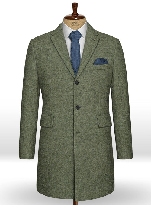 Naples Green Tweed Overcoat