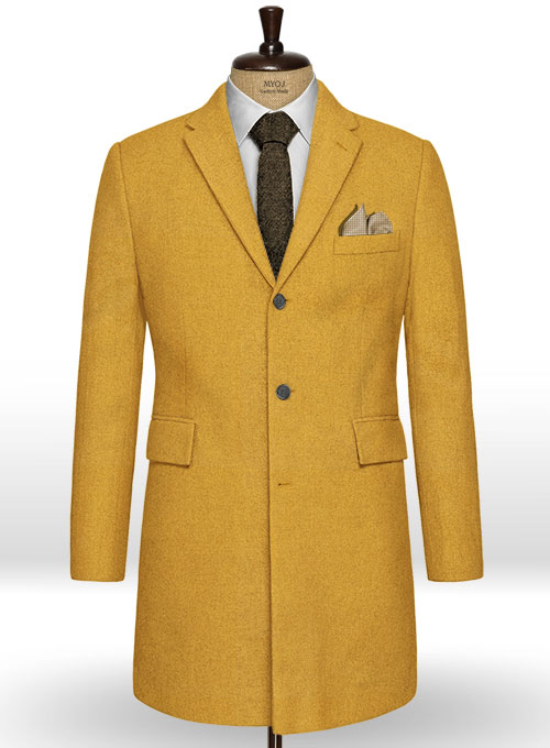 Naples Yellow Tweed Overcoat