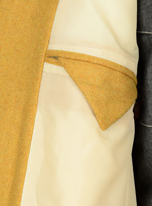 Naples Yellow Tweed Double Breasted Jacket