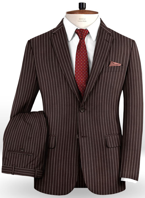 Napolean Brown Stripe Wool Suit