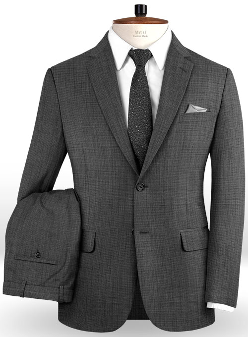 Napolean Dark Gray Pinhead Wool Suit