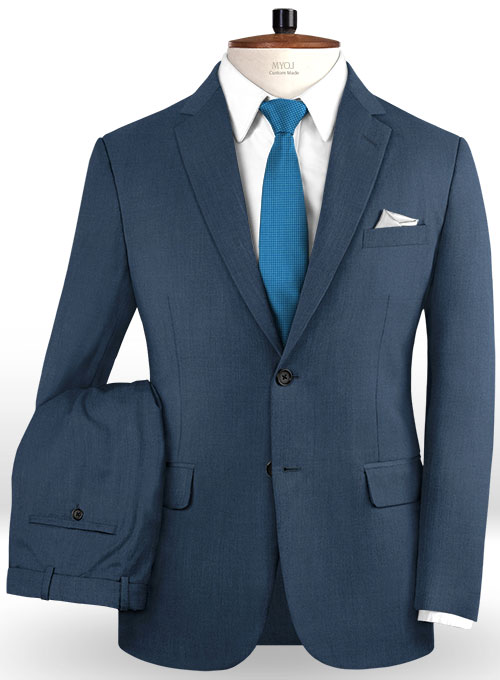 Napolean Flat Blue Wool Suit