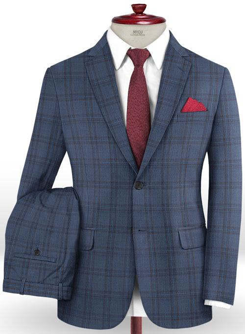 Napolean Atora Slate Blue Wool Suit