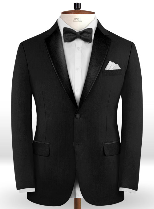 Napolean Black Wool Tuxedo Suit