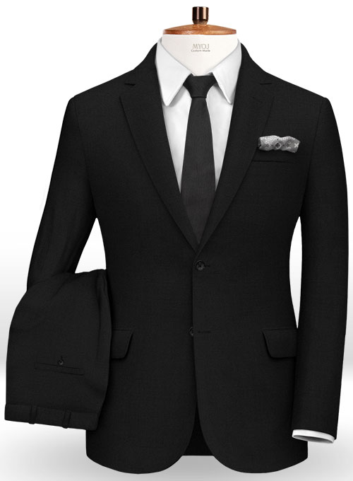 Napolean Black Wool Suit