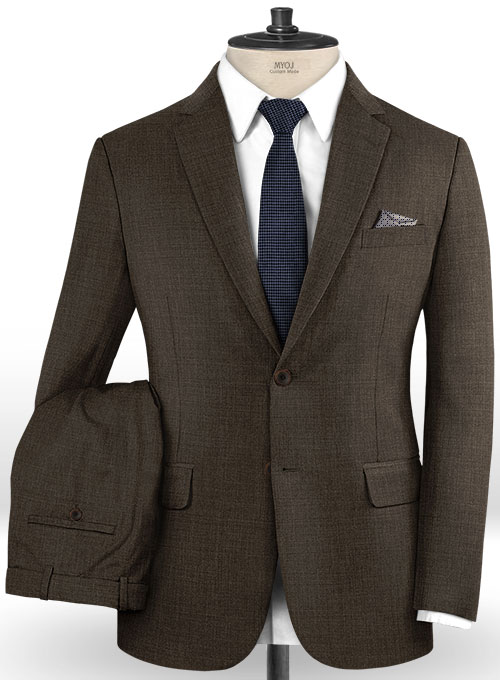 Napolean Sharkskin Dark Brown Wool Suit