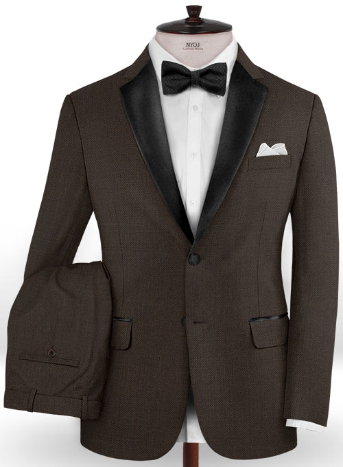 Napolean Dark Brown Wool Tuxedo Suit