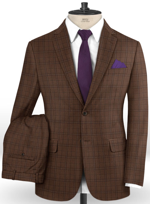 Napolean Egelio Brown Wool Suit