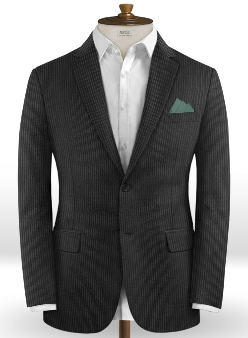 Napolean Mini Stripe Charcoal Wool Suit
