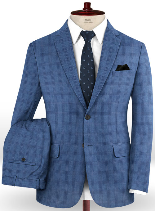 Napolean Mirrow Blue Wool Suit