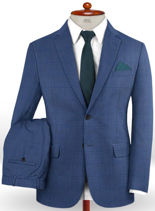 Napolean Pane Blue Wool Suit