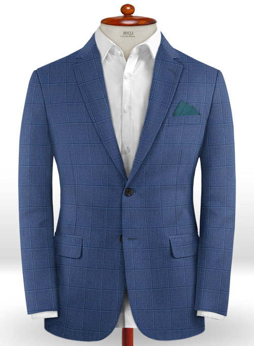 Napolean Pane Blue Wool Suit