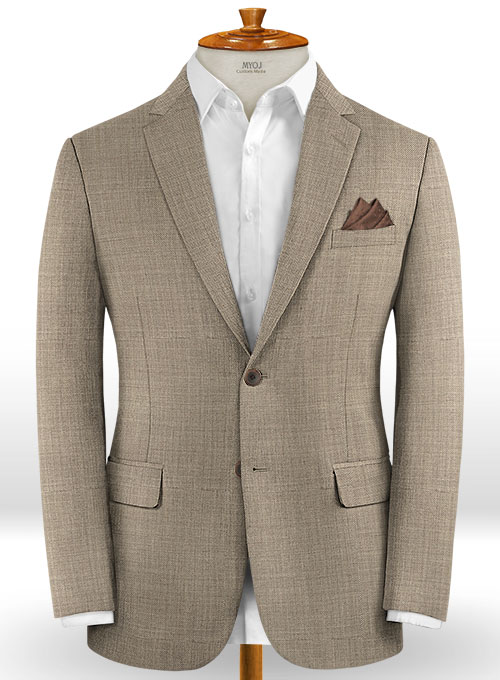 Napolean Sharkskin Light Brown Wool Suit