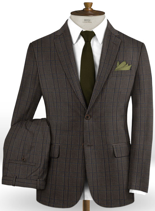 Napolean Strum Gray Brown Wool Suit