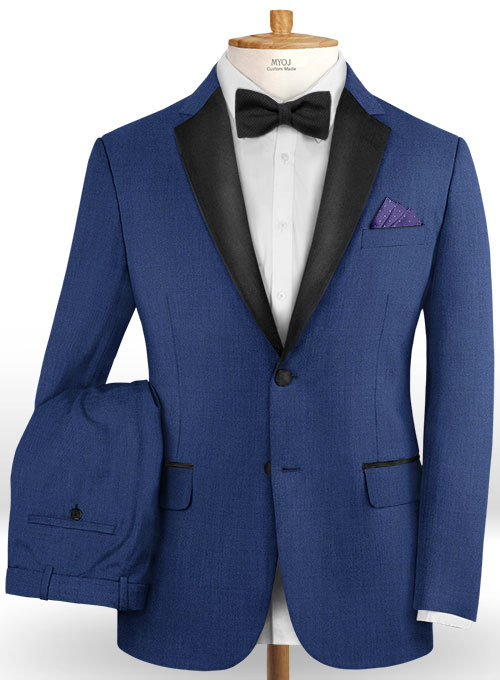 Napolean York Blue Wool Tuxedo Suit