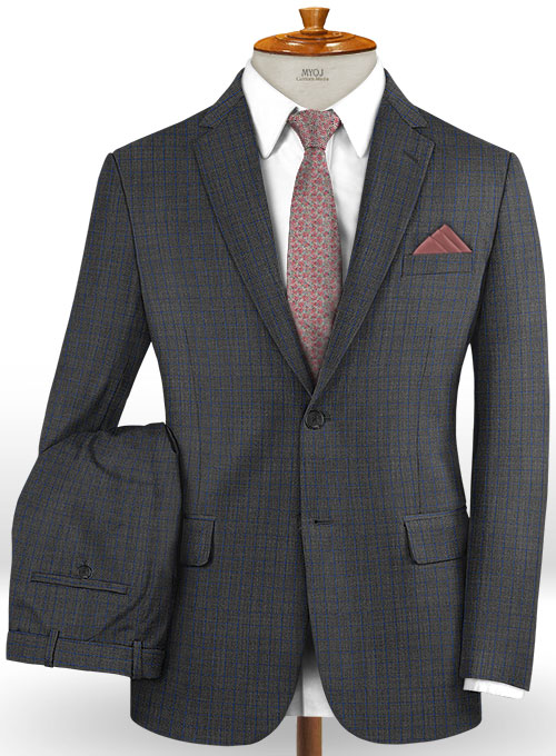 Napolean Nailhead Box Gray Wool Suit