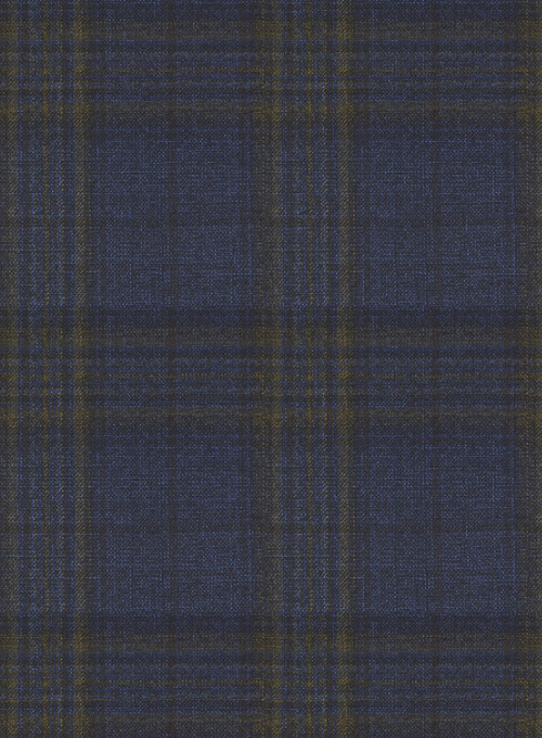 Napolean Tartan Prussian Blue Wool Suit