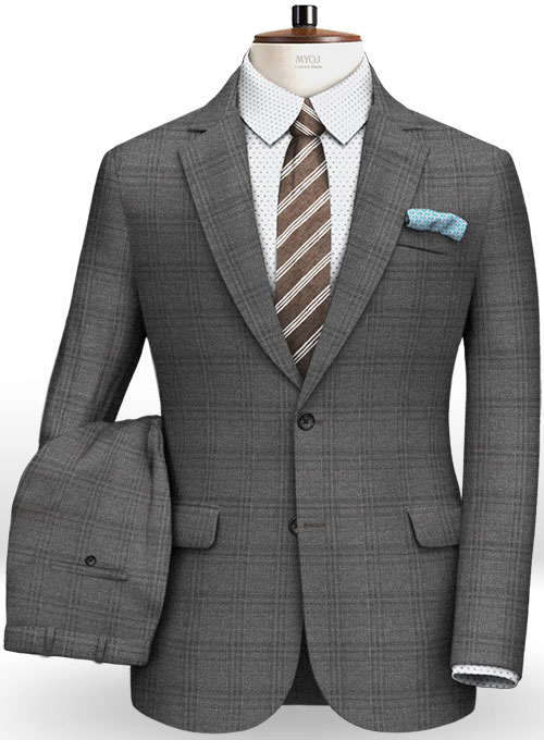 Napolean Glen Charcoal Wool Suit