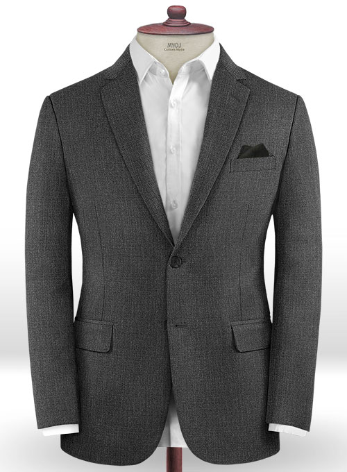 Napolean Sharkskin Charcoal Wool Suit - Click Image to Close