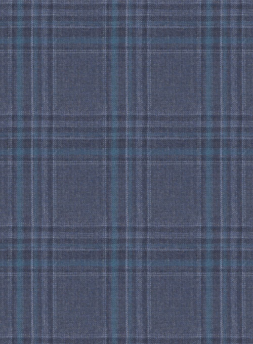 Napolean Tartan Blue Wool Suit