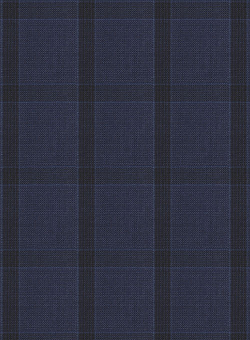 Napolean Tartan Space Blue Wool Suit