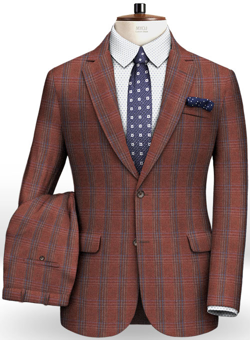 Napolean Tartan Wine Wool Suit